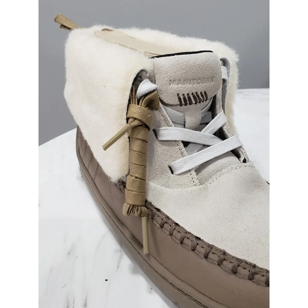 NEW SIZE 9 EURO 40 BEIGE PUMICE Manitobah MUK LUKS Suede Ankle Boots Skoden